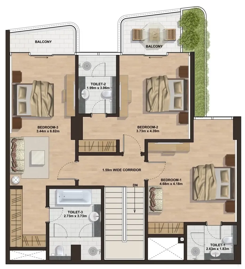 Floor plan — 4 BR
