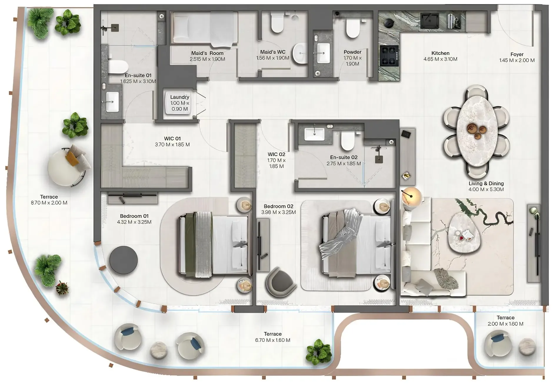 Floor plan — 2 BR