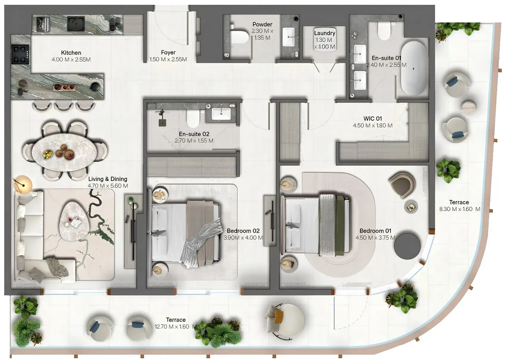 Floor plan — 2 BR
