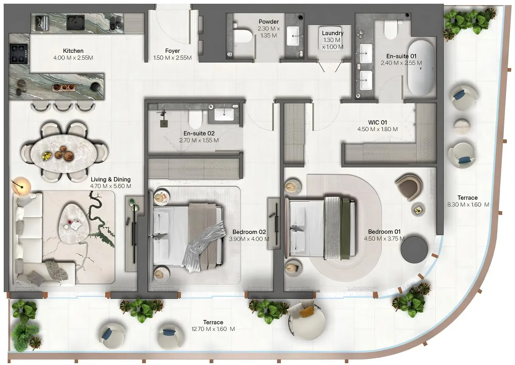 Floor plan — 2 BR
