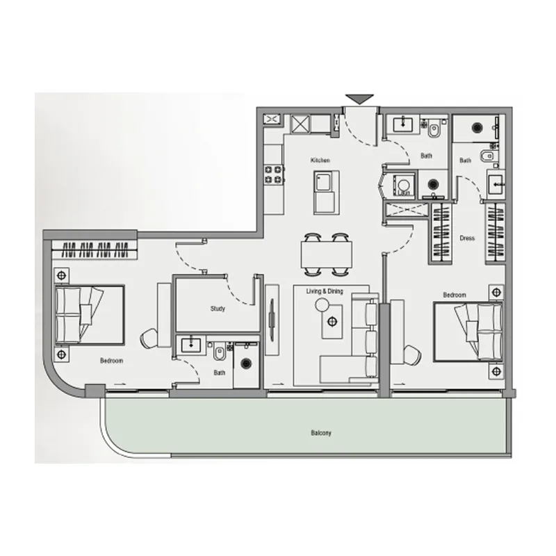 Floor plan — 2.5 BR