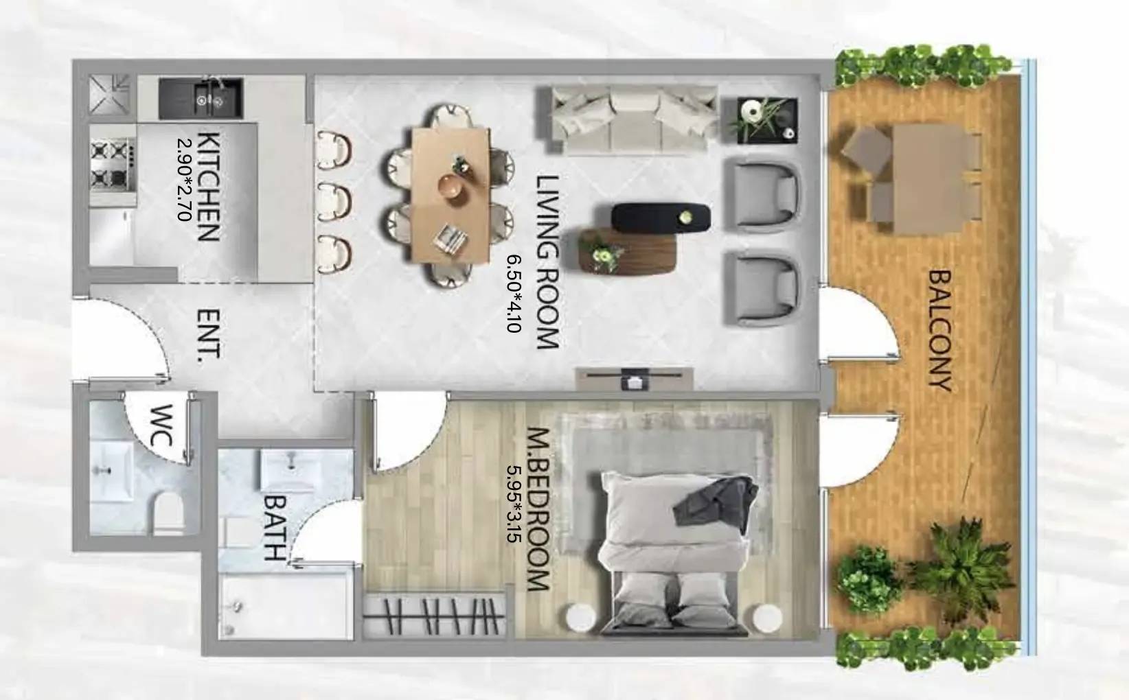 Floor plan — 1 BR