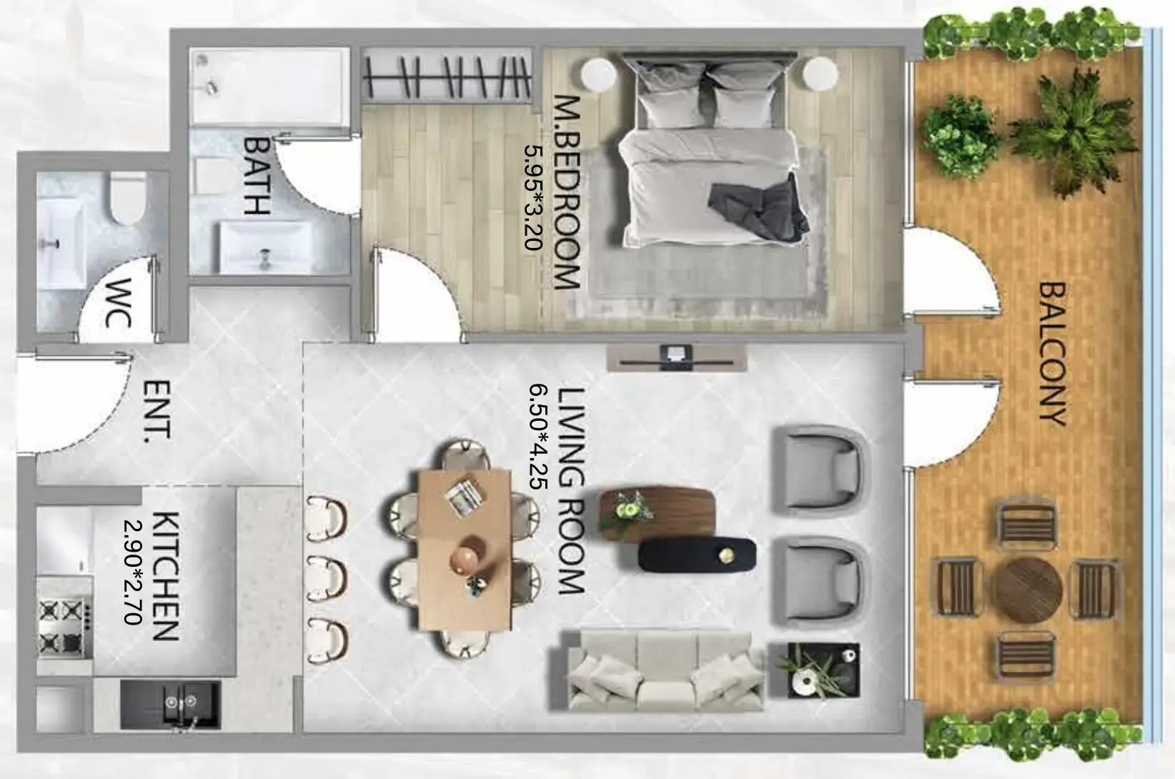 Floor plan — 1 BR