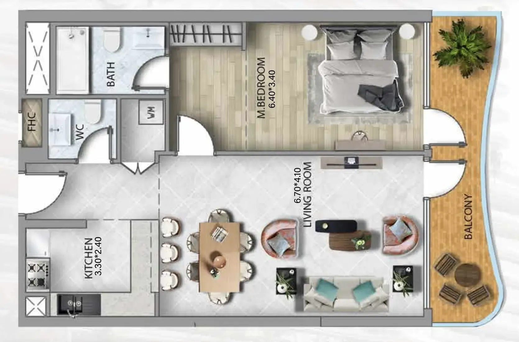 Floor plan — 1 BR