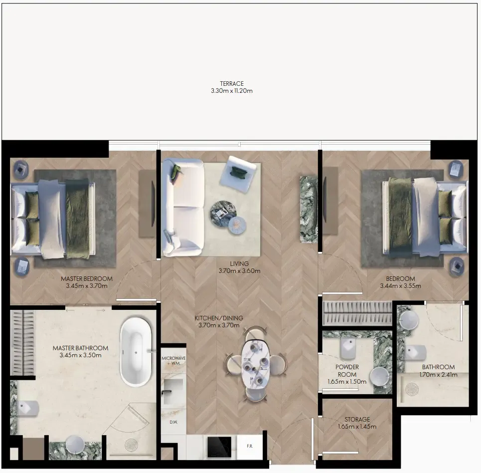 Floor plan — 2 BR