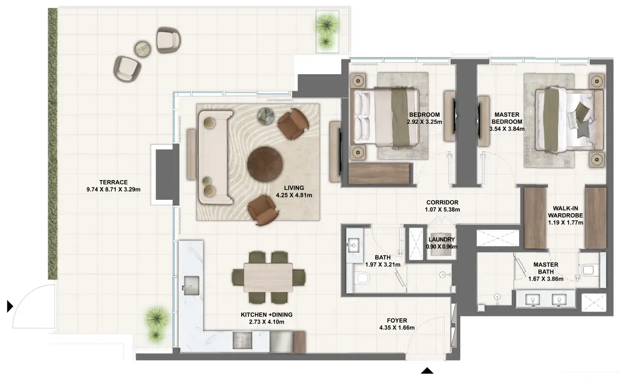 Floor plan — 2 BR