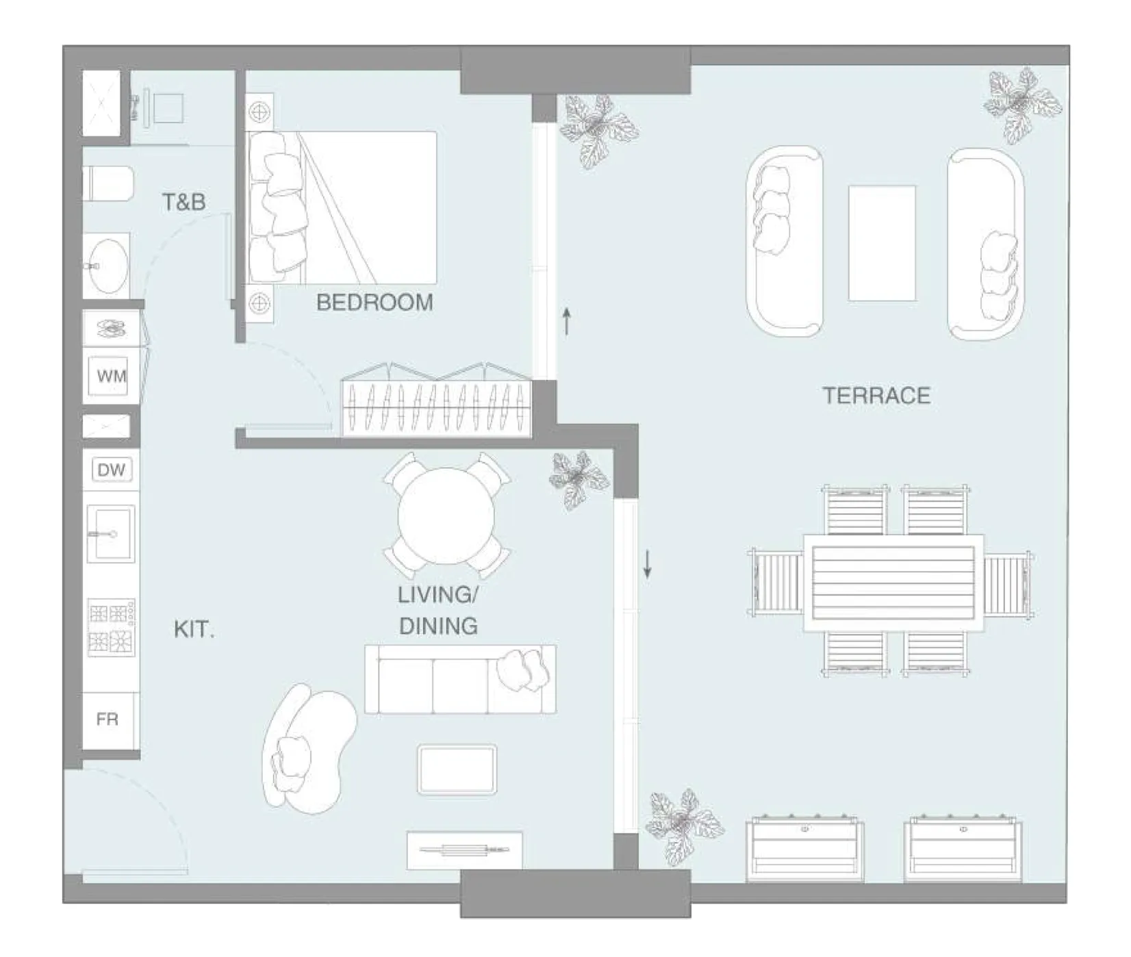 Floor plan — 1 BR