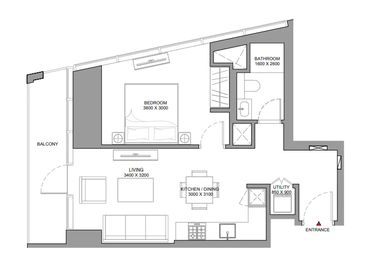 Floor plan — 1 BR