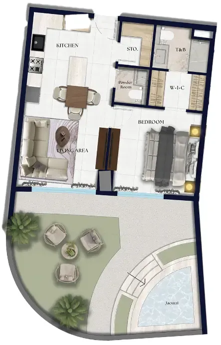 Floor plan — 1 BR