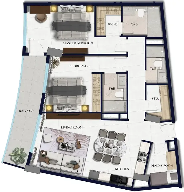 Floor plan — 2 BR