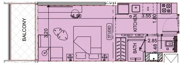 Floor plan — Studio