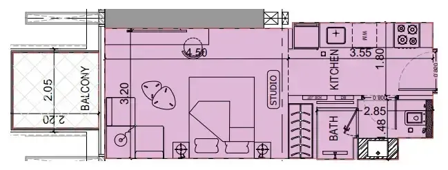 Floor plan — Studio