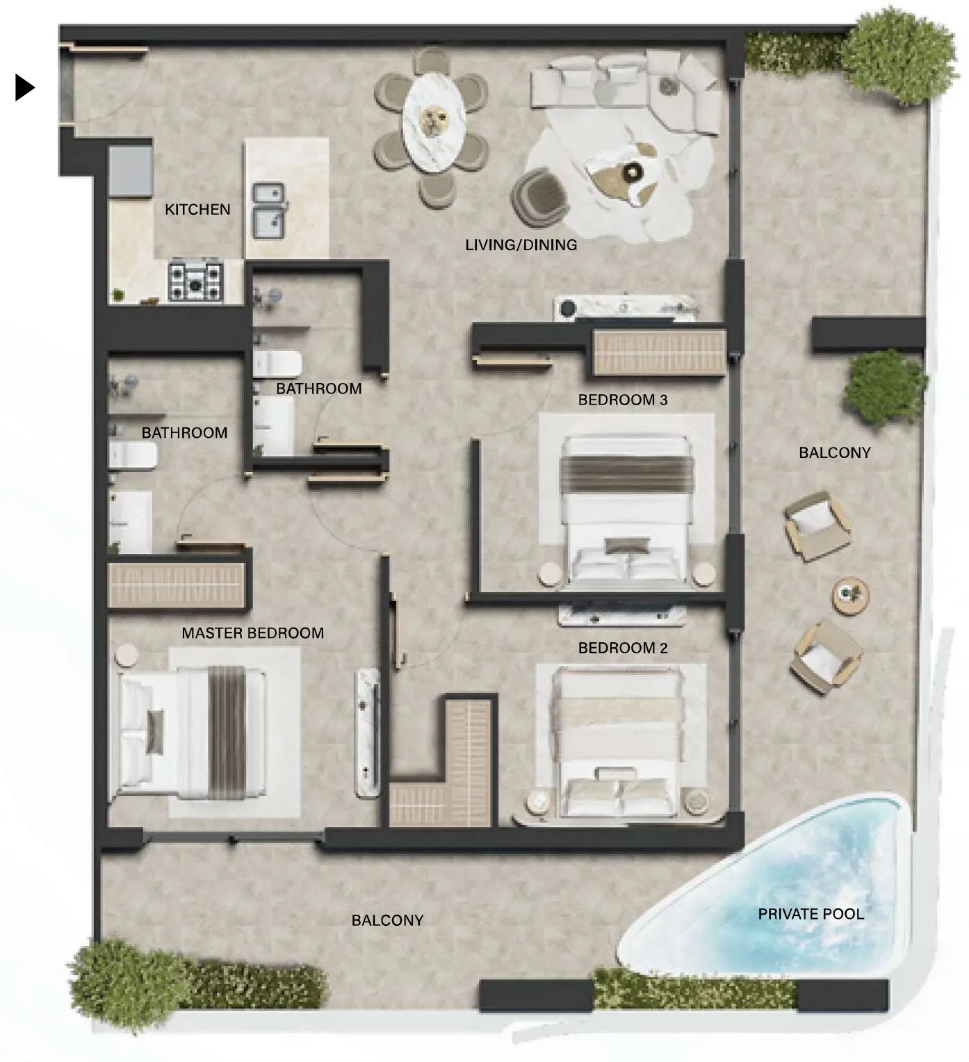 Floor plan — 3 BR