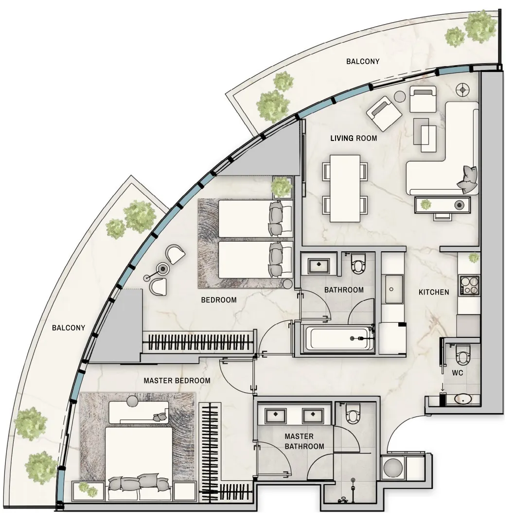 Floor plan — 2 BR