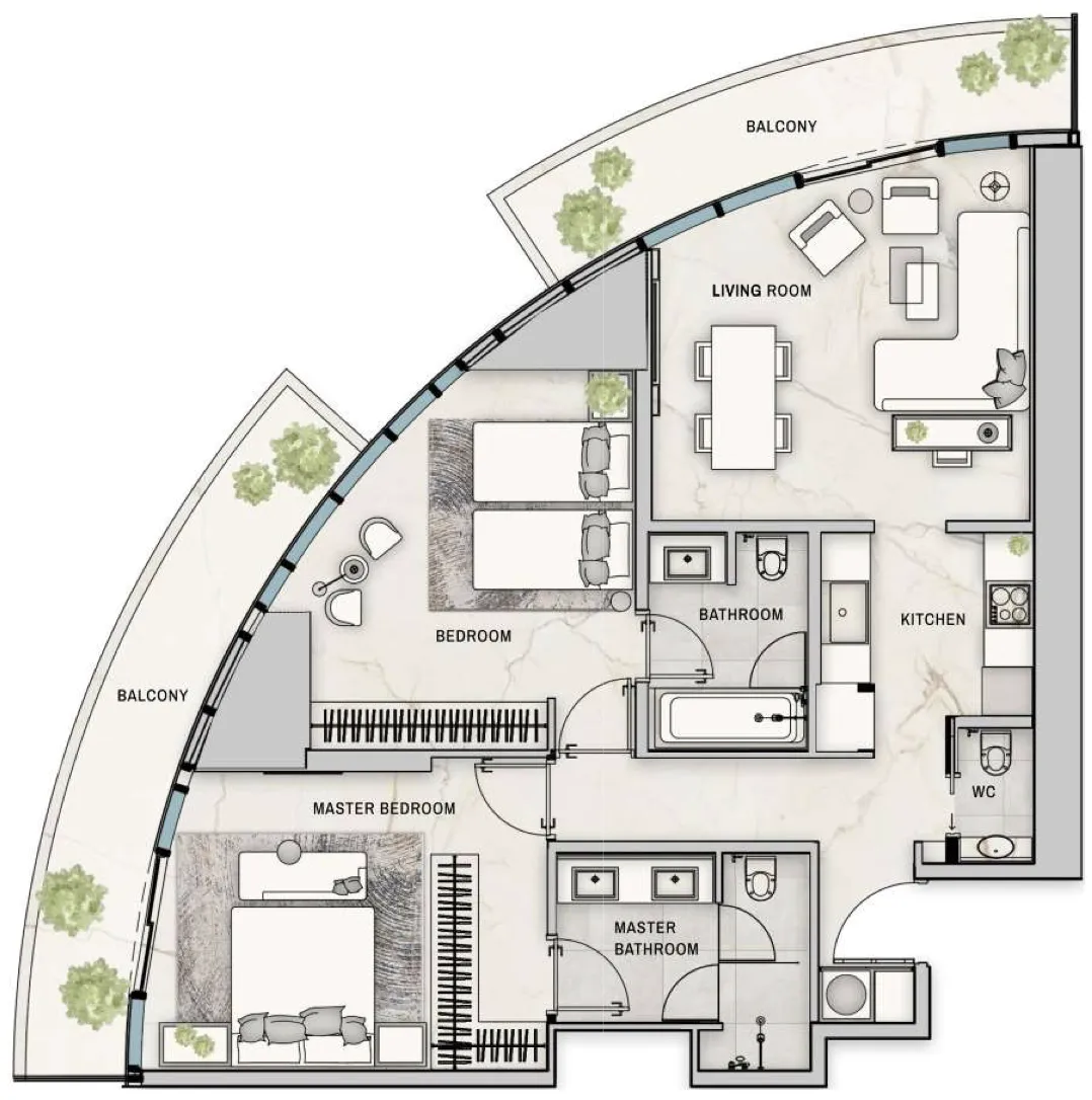 Floor plan — 2 BR