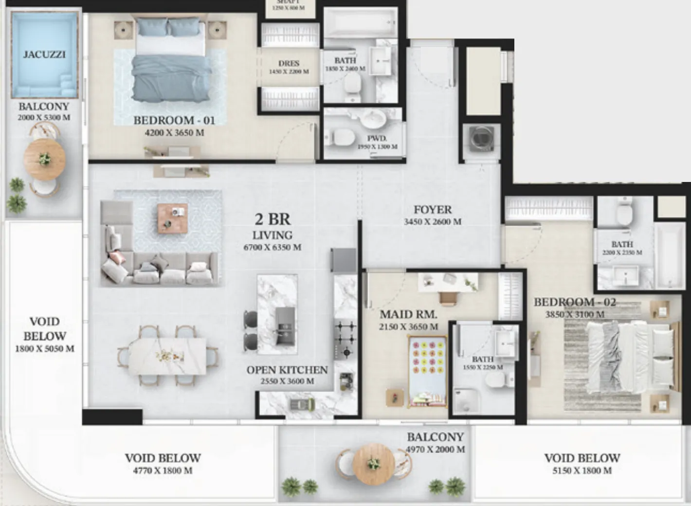 Floor plan — 2.5 BR