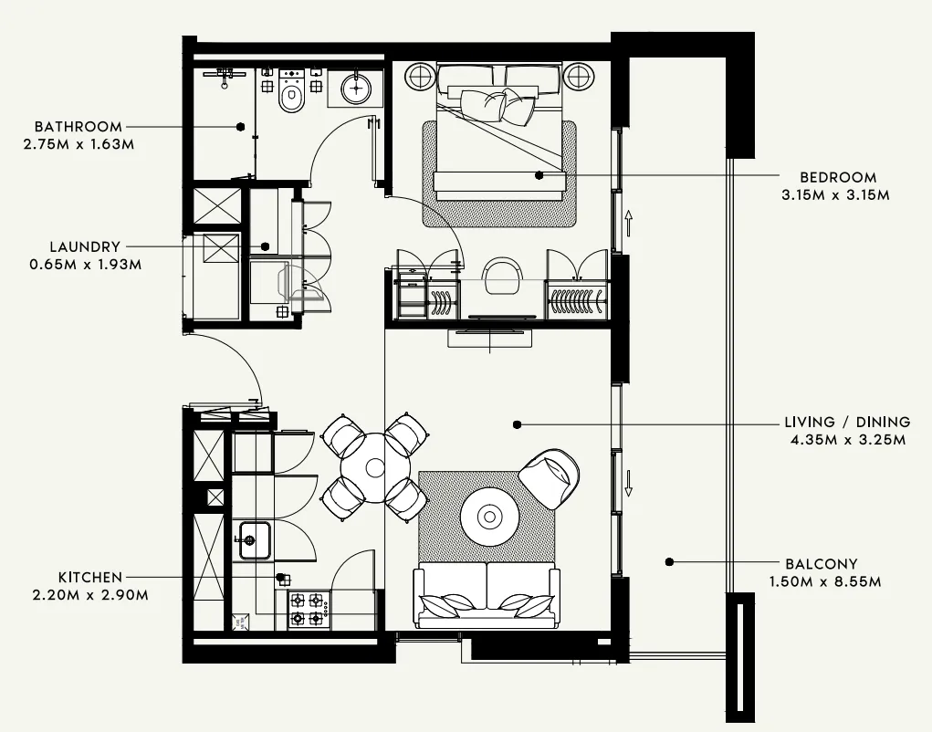 Floor plan — 1 BR