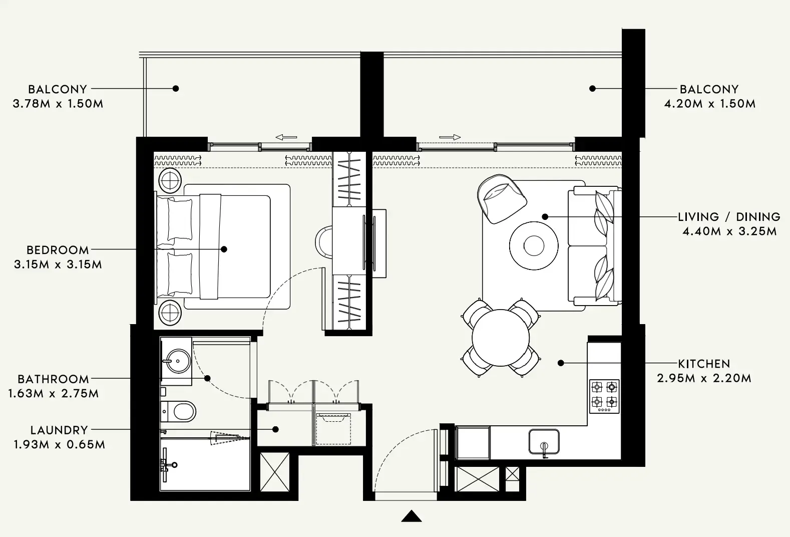 Floor plan — 1 BR