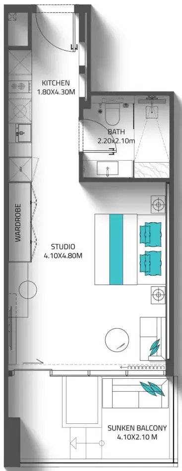 Floor plan — Studio