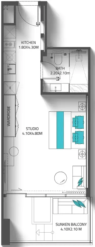 Floor plan — Studio