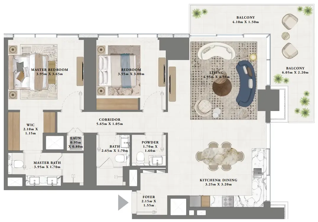 Floor plan — 2 BR