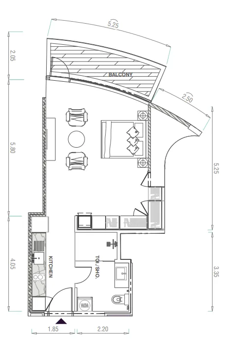 Floor plan — Studio