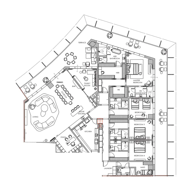Floor plan — 4 BR