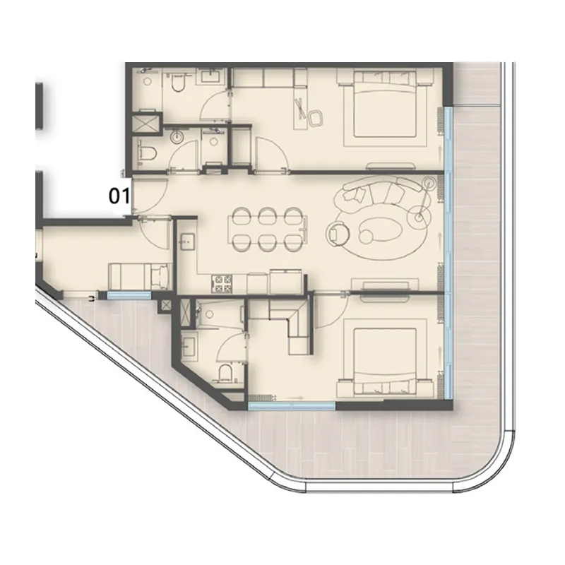 Floor plan — 2 BR