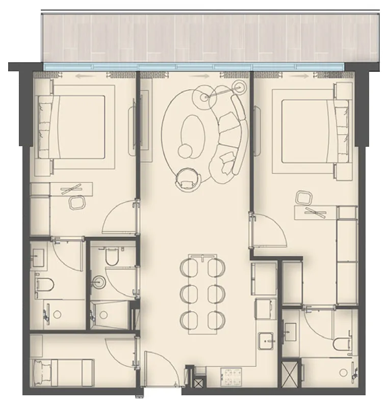Floor plan — 2 BR