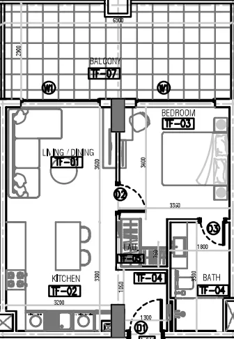 Floor plan — 1 BR