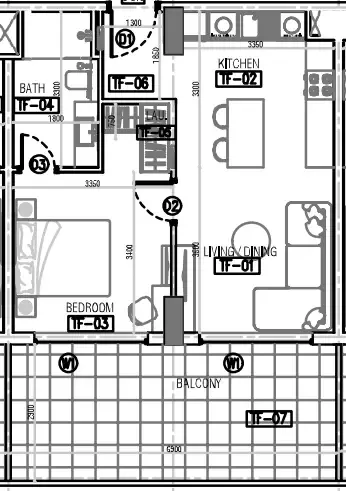 Floor plan — 1 BR