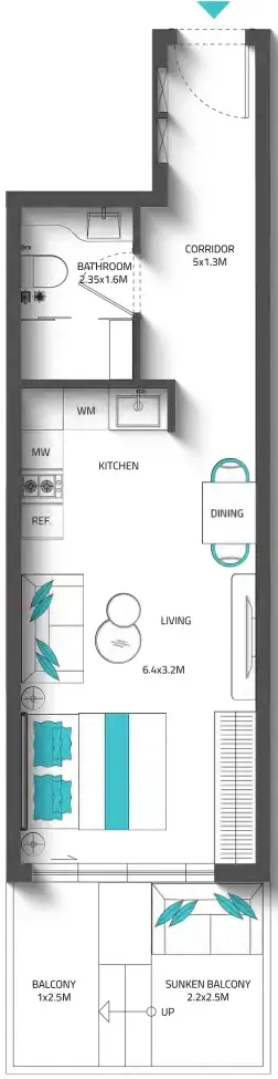Floor plan — Studio