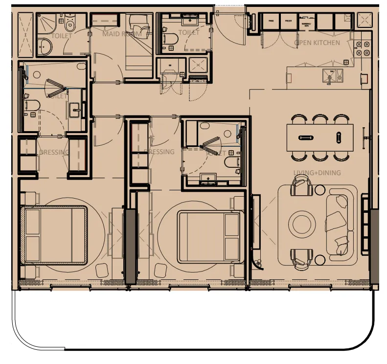 Floor plan — 2 BR