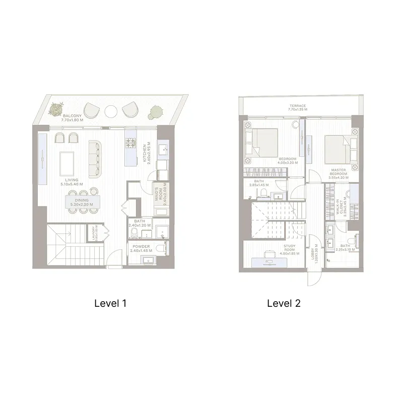 Floor plan — 2 BR