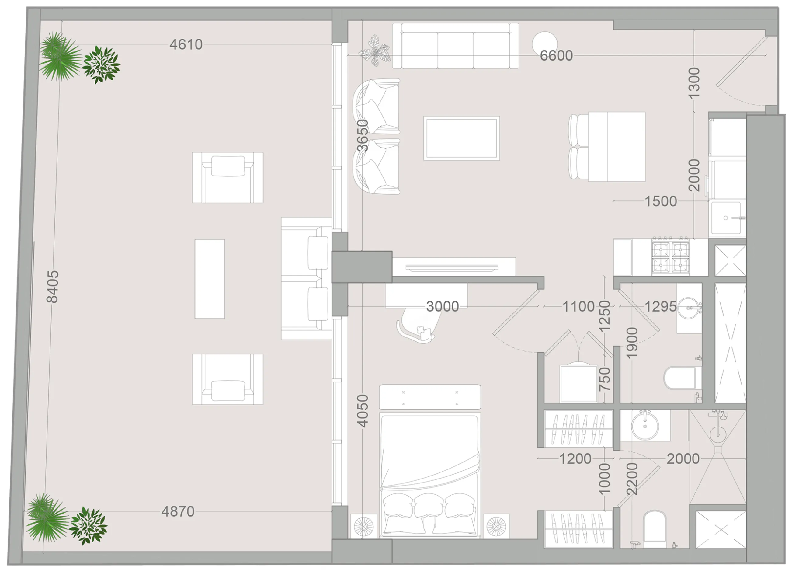 Floor plan — 1 BR