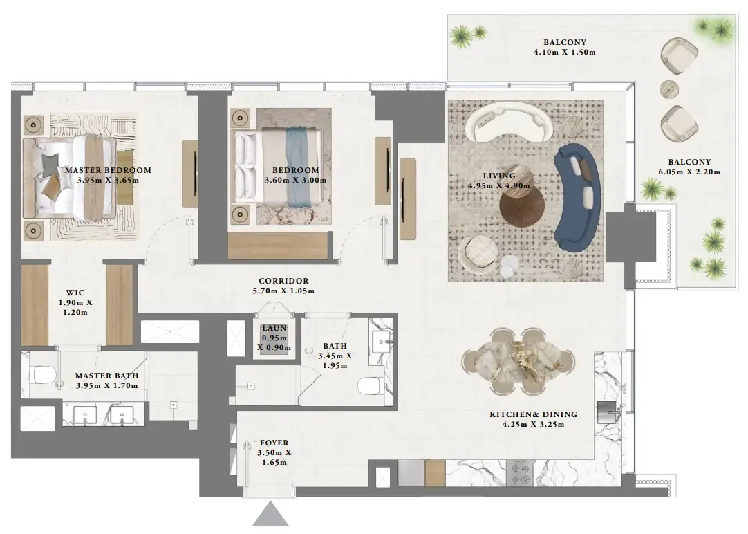 Floor plan — 2 BR