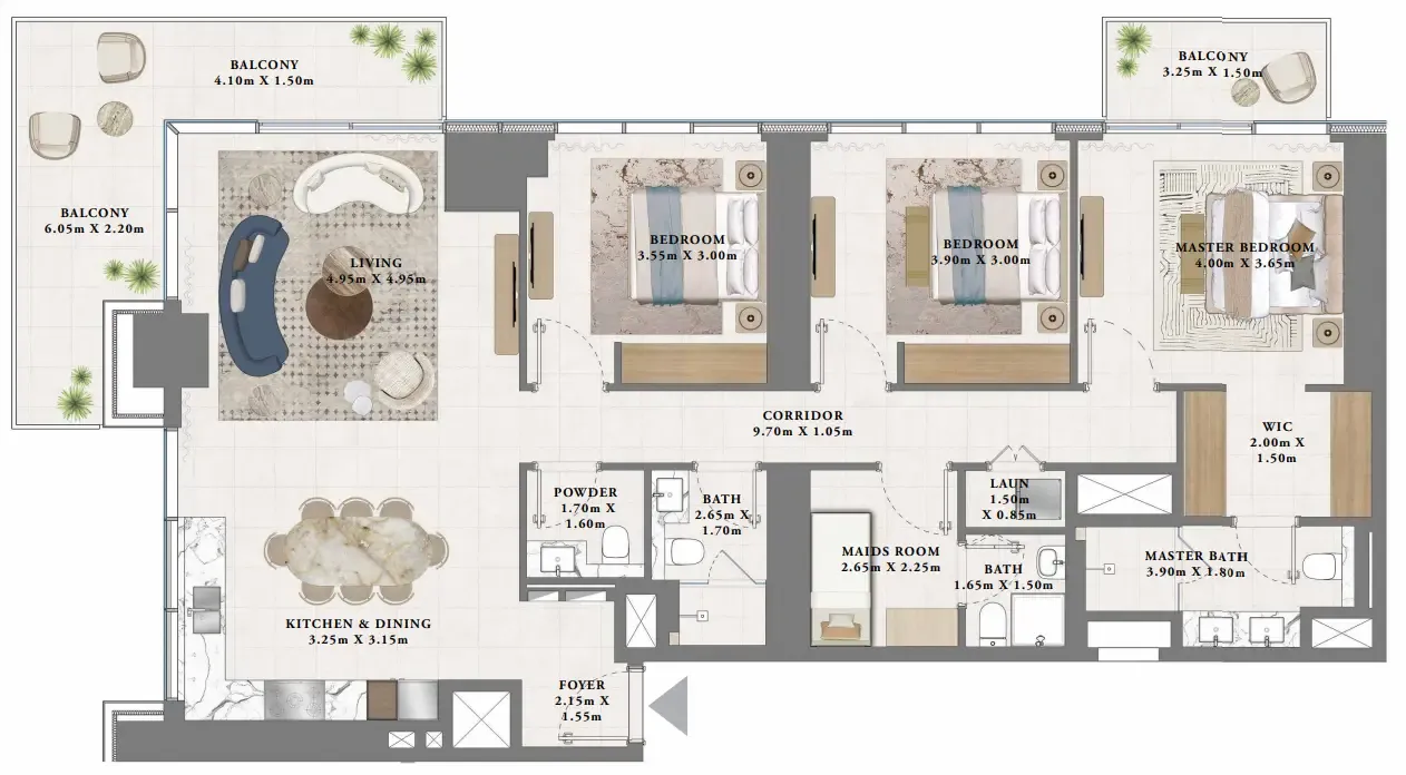 Floor plan — 3 BR