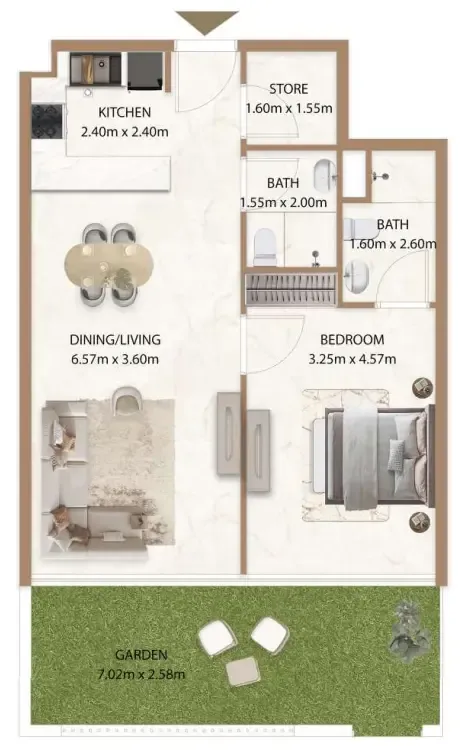 Floor plan — 1 BR