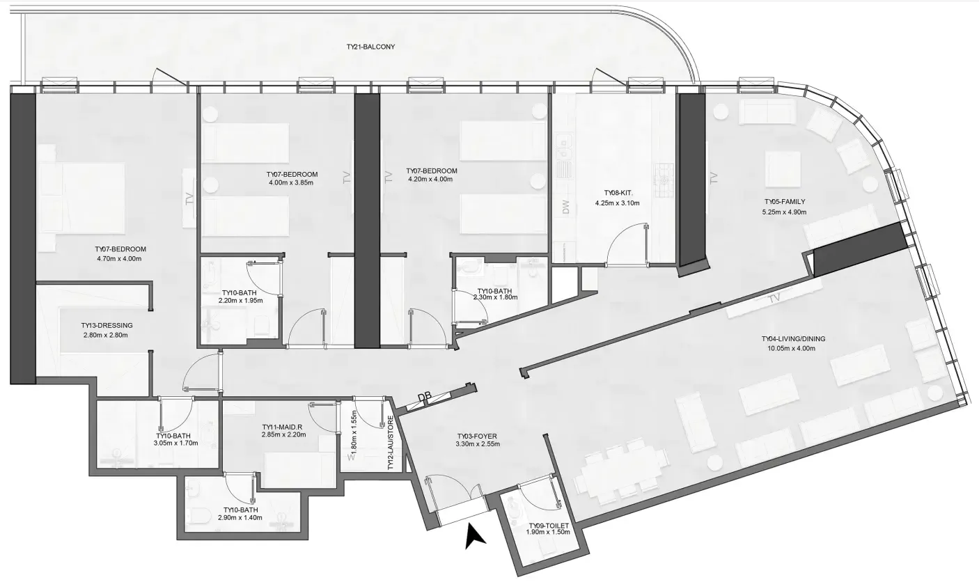 Floor plan — 3 BR
