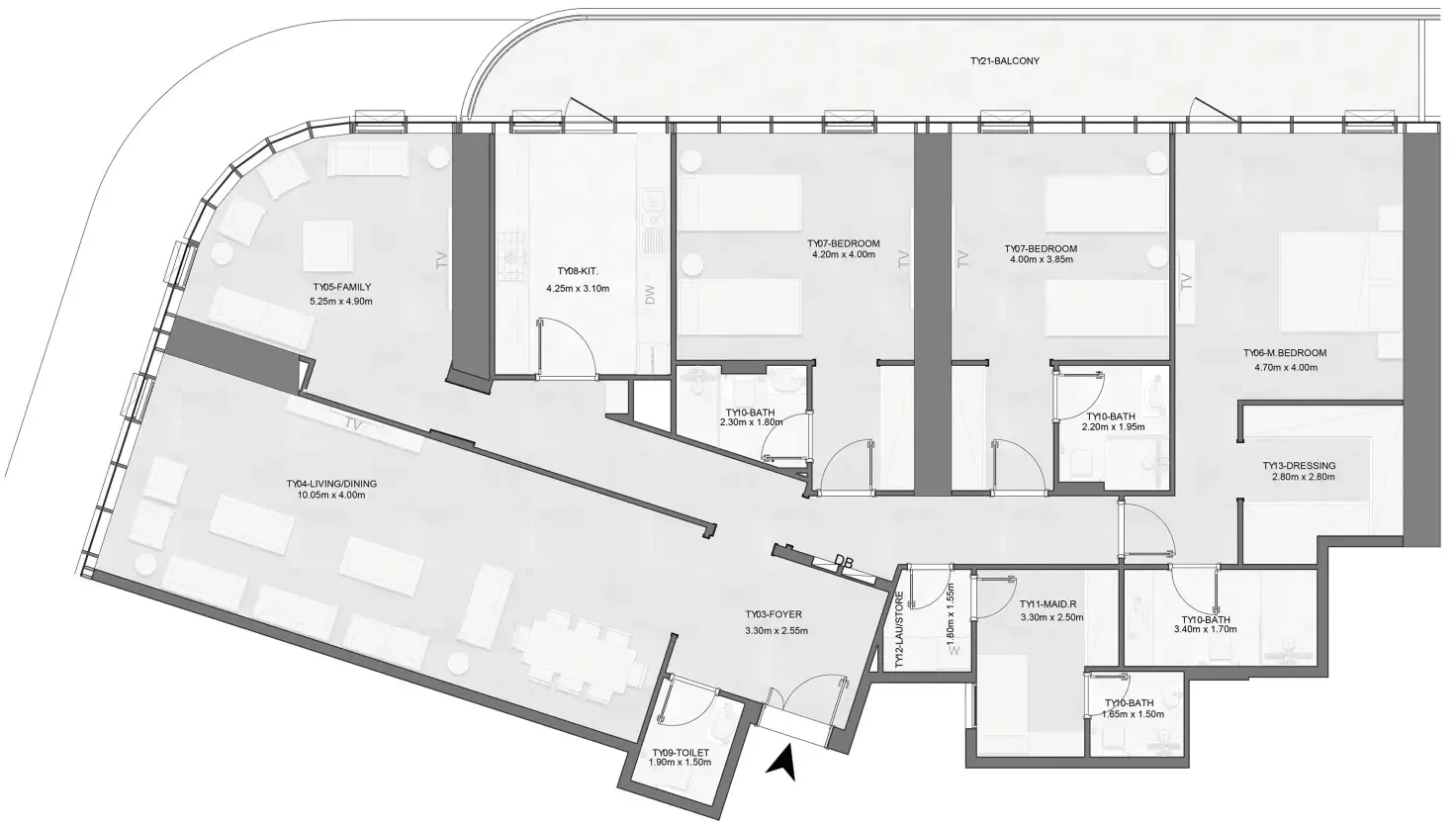 Floor plan — 3 BR