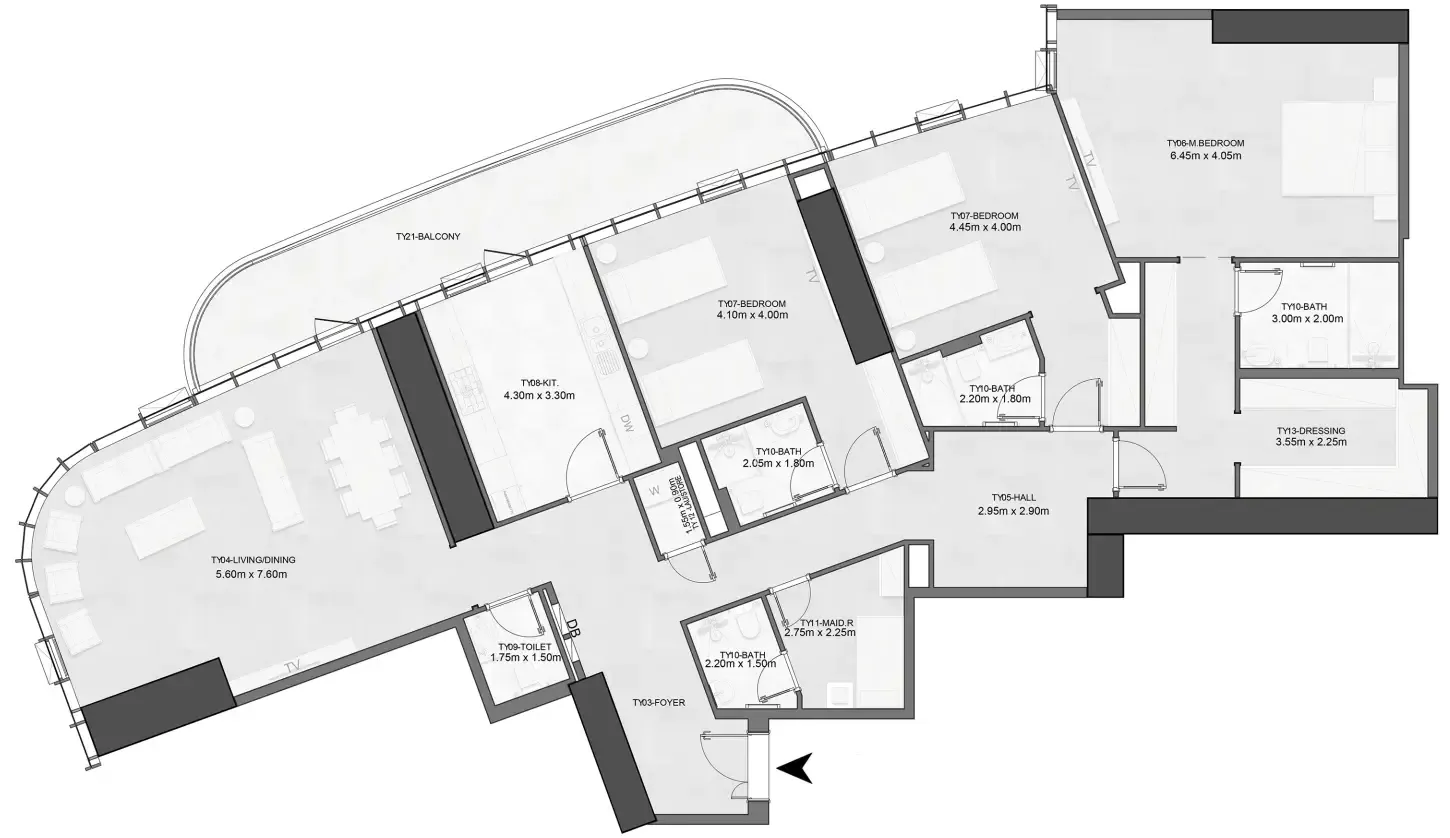 Floor plan — 3 BR