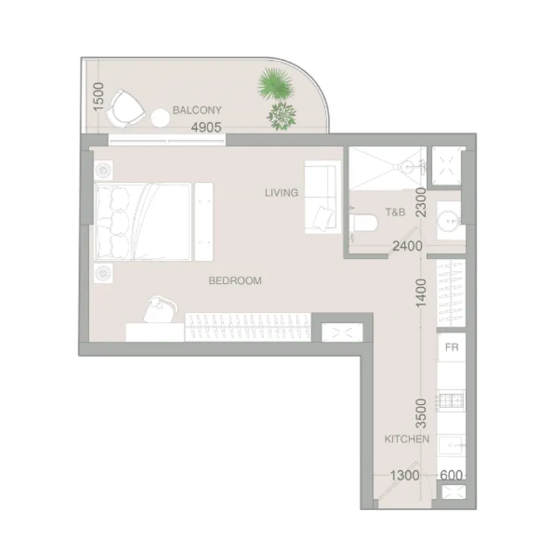 Floor plan — Studio