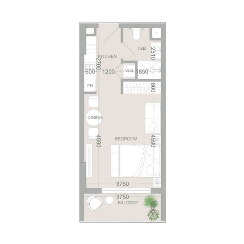 Floor plan — Studio