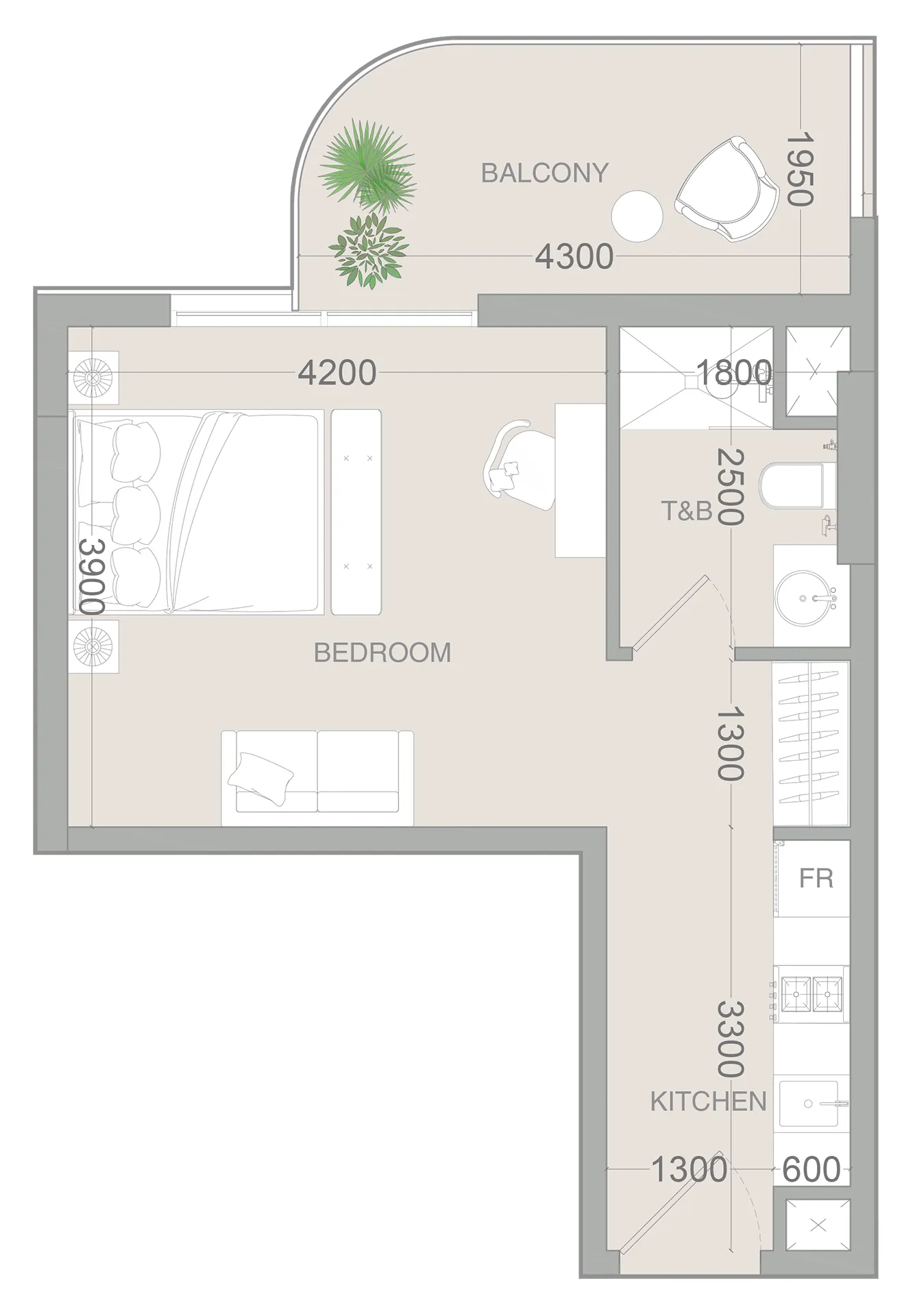 Floor plan — Studio