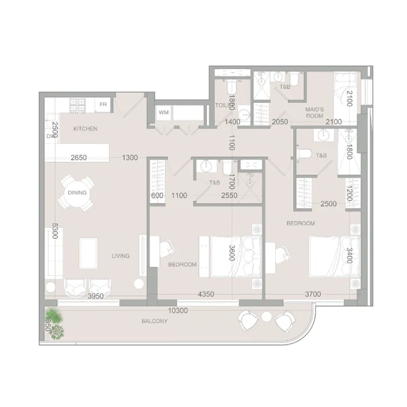Floor plan — 2.5 BR