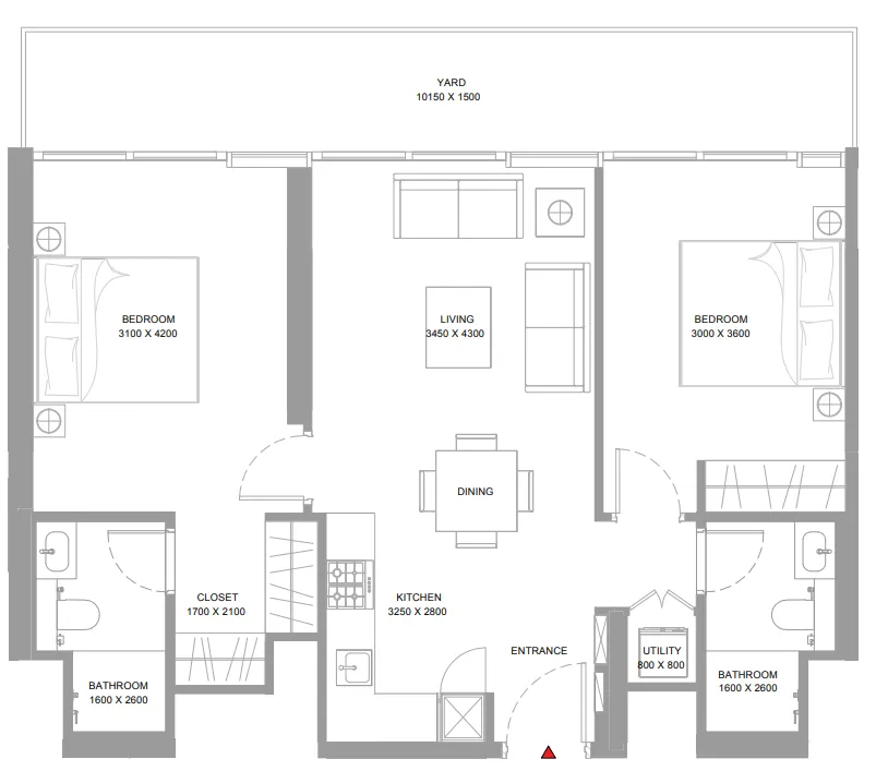 Floor plan — 2 BR
