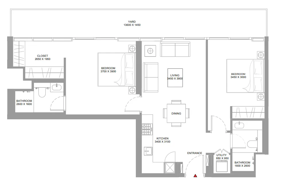 Floor plan — 2 BR