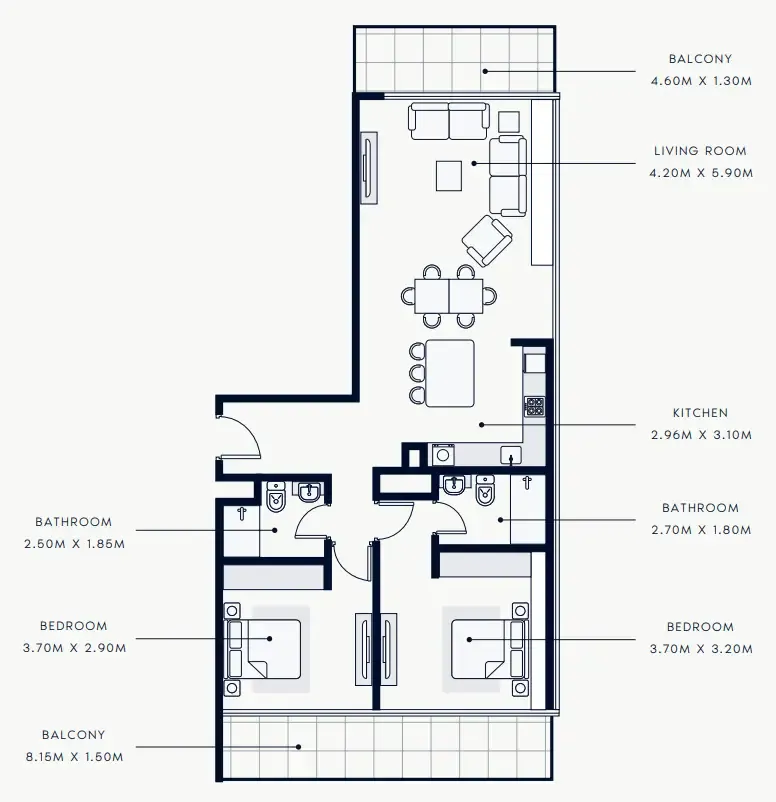 Floor plan — 2 BR