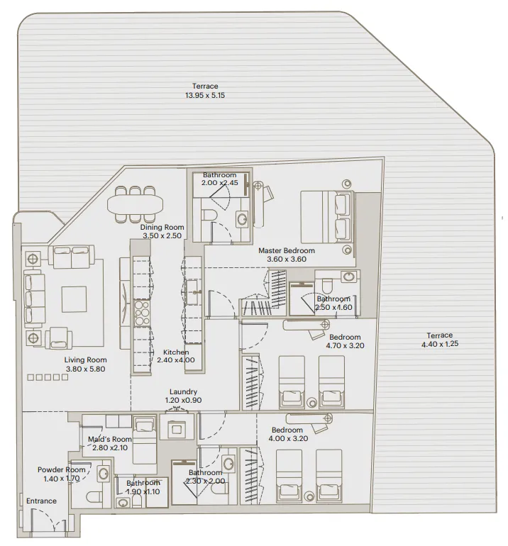 Floor plan — 3 BR