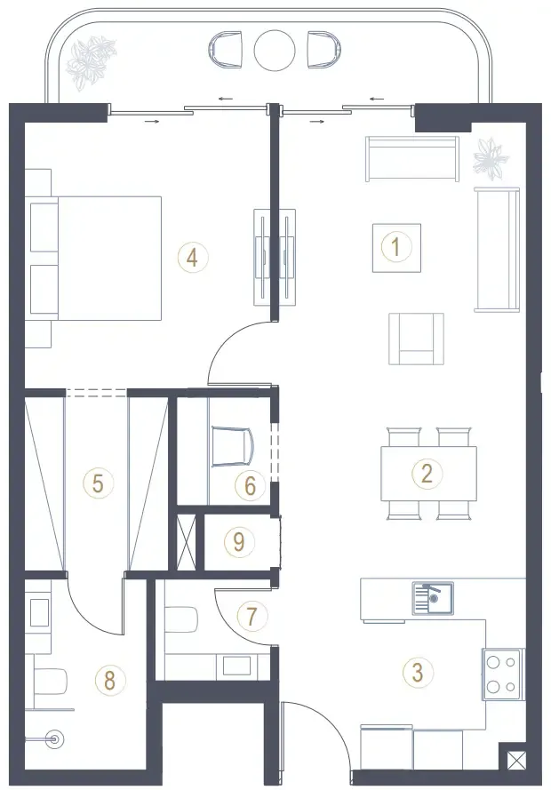Floor plan — 1 BR